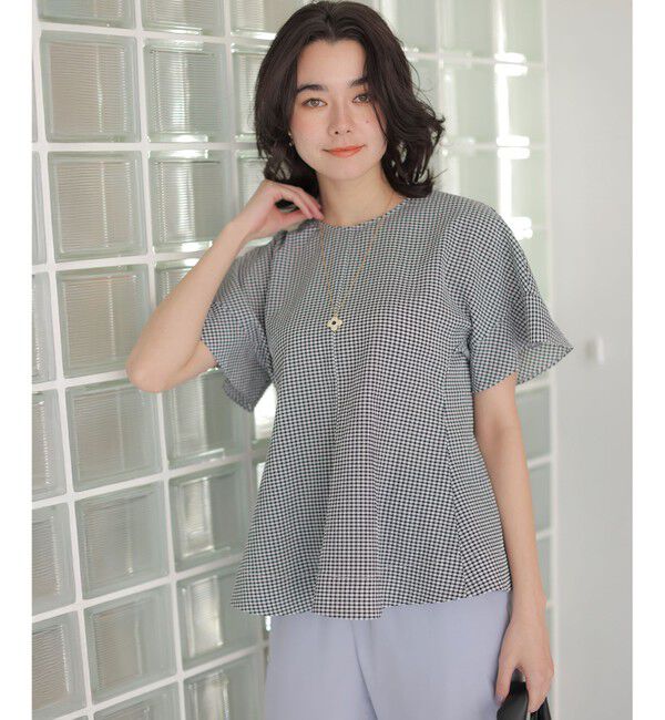 組曲「サッカーギンガムチェック ペプラムブラウス」|シャツ・ブラウス|