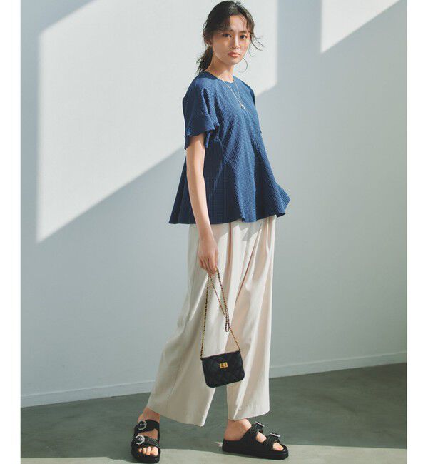 組曲「サッカーギンガムチェック ペプラムブラウス」|シャツ・ブラウス|