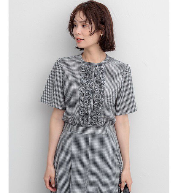 組曲「【WEB限定】サッカーギンガムチェック フロントフリルブラウス」|シャツ・ブラウス|