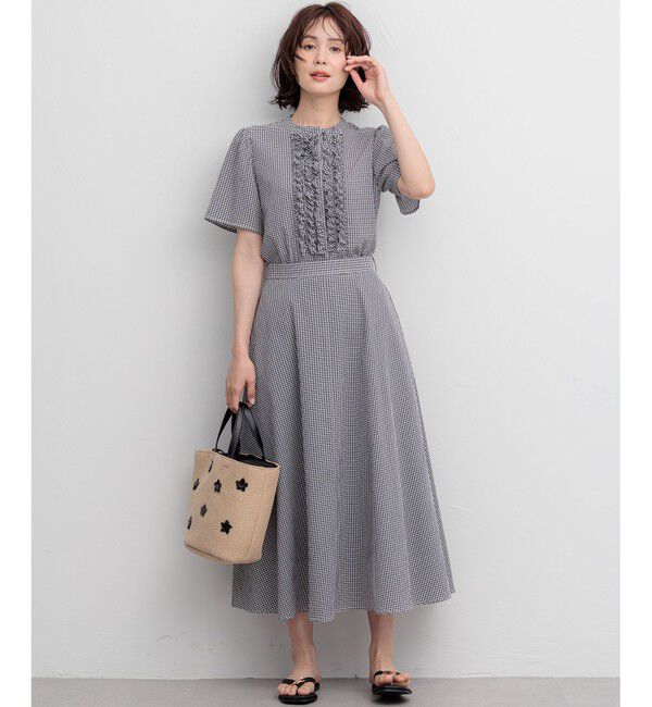 組曲「【WEB限定】サッカーギンガムチェック フロントフリルブラウス」|シャツ・ブラウス|