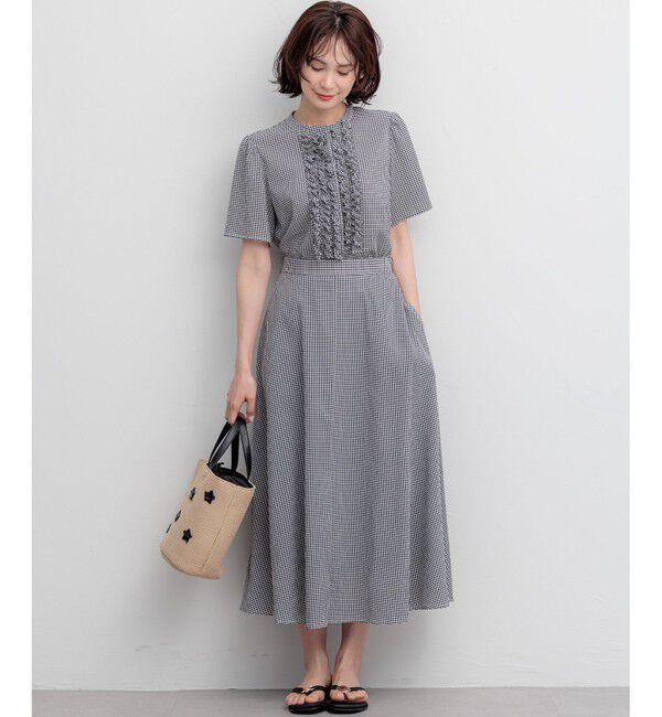 組曲「サッカーギンガムチェック フレアスカート」|スカート|