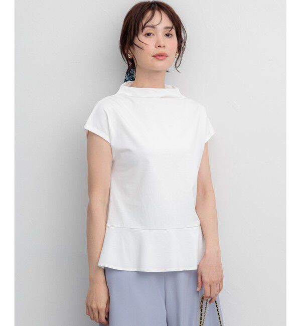 組曲「【WEB限定】プレーティング天竺  ペプラムカットソー」|Tシャツ・カットソー|ホワイト系