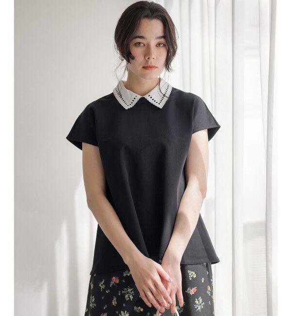 組曲「フレンチテリー 刺繍襟 ペプラムカットソー」|Tシャツ・カットソー|