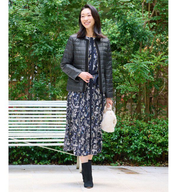 自由区「【WEB&一部店舗限定・新色追加・定番人気・着用動画あり】ハーバルフロープリント8分袖 ワンピース」|ワンピース|