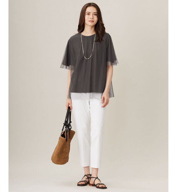 自由区「【洗える】シアーチュールプルオーバー カットソー」|Tシャツ・カットソー|