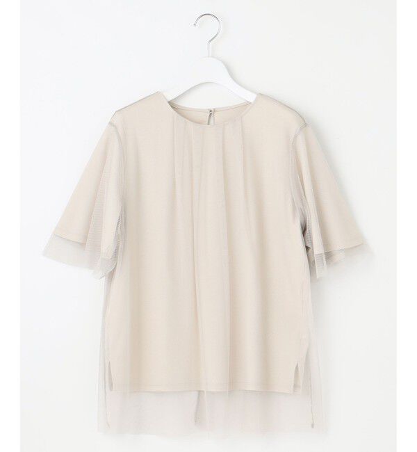 自由区「【洗える】シアーチュールプルオーバー カットソー」|Tシャツ・カットソー|ベージュ