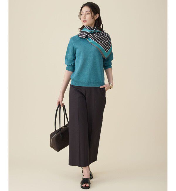 自由区「【カタログ掲載・定番人気・新色追加】コットンサテンクロップド丈ワイドストレート パンツ」|その他|