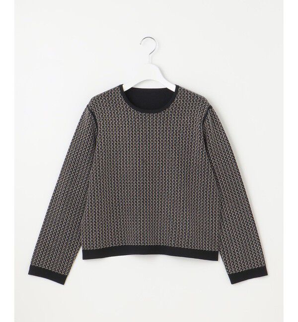 自由区「【WEB限定カラーあり・洗える】リバーシブルニット セットアップ(プルオーバー&times;フレアスカート)」|スーツ|