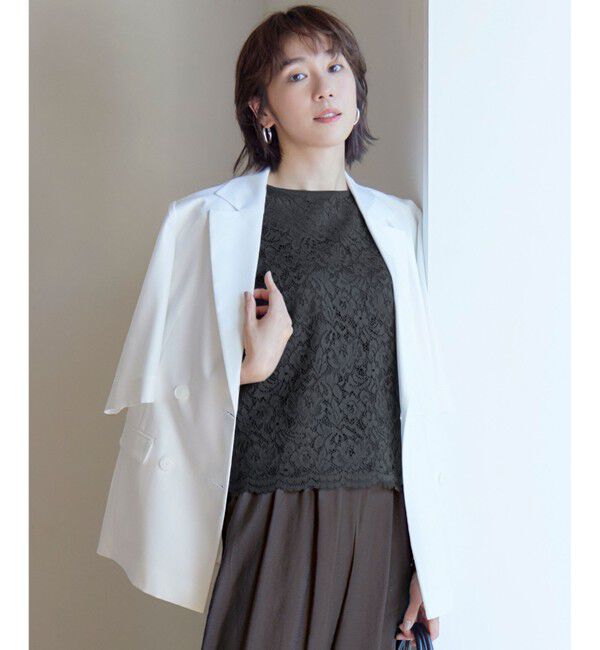 自由区「【洗える】ハーフスリーブ ジャケット」|テーラードジャケット|オフ