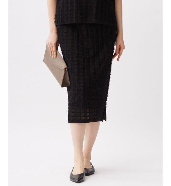自由区「【セットアップ対応】シアーカットジャカード スカート」|スカート|ブラック