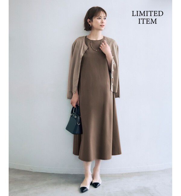 自由区「【WEB限定・洗える】シアーカーデ&times;ジャージードレス セット」|ワンピース|