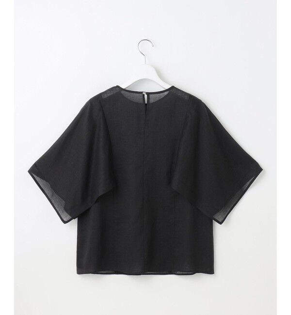 自由区「【WEB限定・接触冷感・洗える】シアーラミーローンイレギュラーヘムスリーブ ブラウス」|シャツ・ブラウス|