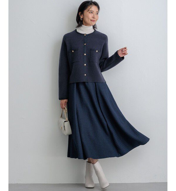 23区「【洗える】プレザンスジャカード タックスカート」|スカート|