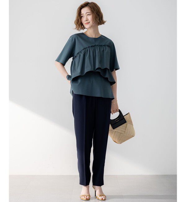 23区「【Oggi・CLASSY.掲載】ストレッチジョーゼット テーパード パンツ」|その他|