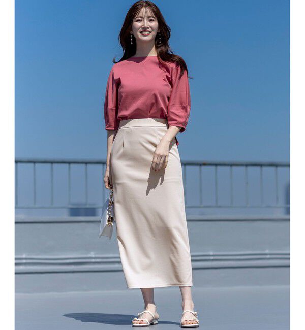 ANY SIS「【撥水・汗ジミ防止・UVケア・洗える】スーピマスムース クロップド Tシャツ」|Tシャツ・カットソー|