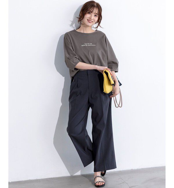 ANY SIS「【撥水・汗ジミ防止・UVケア・洗える】スーピマスムース クロップド Tシャツ」|Tシャツ・カットソー|