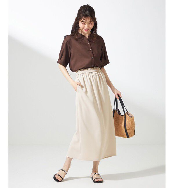 ANY SIS「【接触冷感・UVカット・速乾】スムージーポリエステル 2WAY ブラウス」|シャツ・ブラウス|