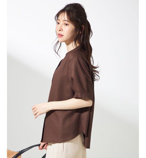 ANY SIS「【接触冷感・UVカット・速乾】スムージーポリエステル 2WAY ブラウス」|シャツ・ブラウス|