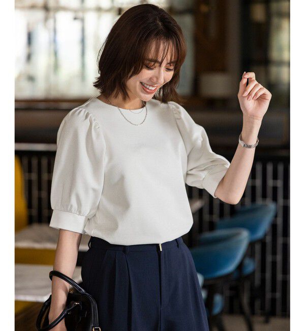 ANY SIS「シャイニーラメパフスリーブ カットソー」|Tシャツ・カットソー|