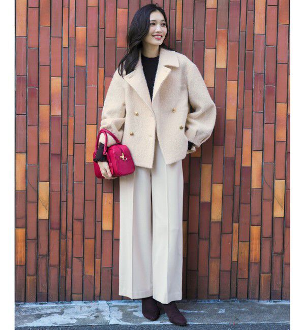 ANY SIS「【2WAY】ブークレーシャギーラメ アウター」|ピーコート|