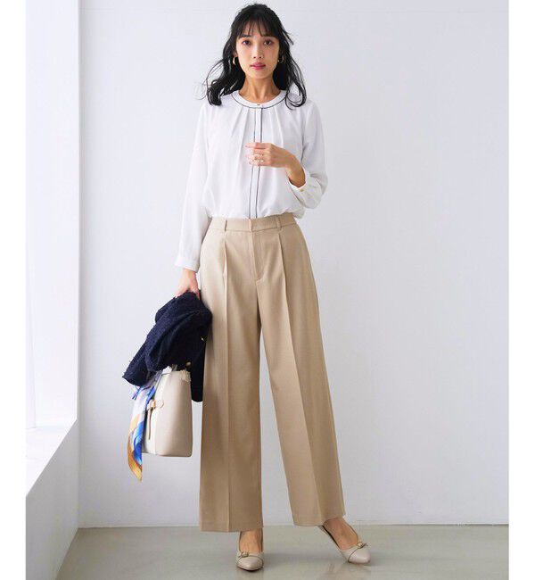 ANY SIS「フロントタックバイカラー ブラウス」|シャツ・ブラウス|