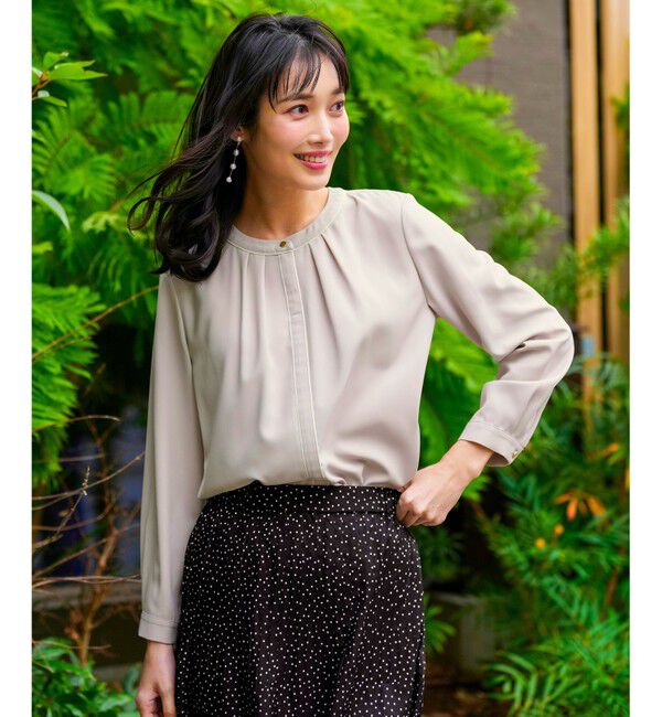 ANY SIS「フロントタックバイカラー ブラウス」|シャツ・ブラウス|