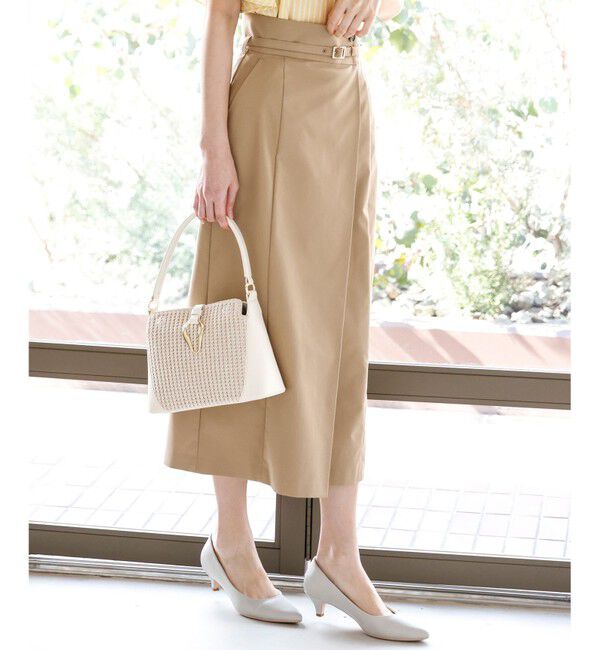 ANY SIS「ツイステッドクリアチノ スカート」|スカート|ベージュ
