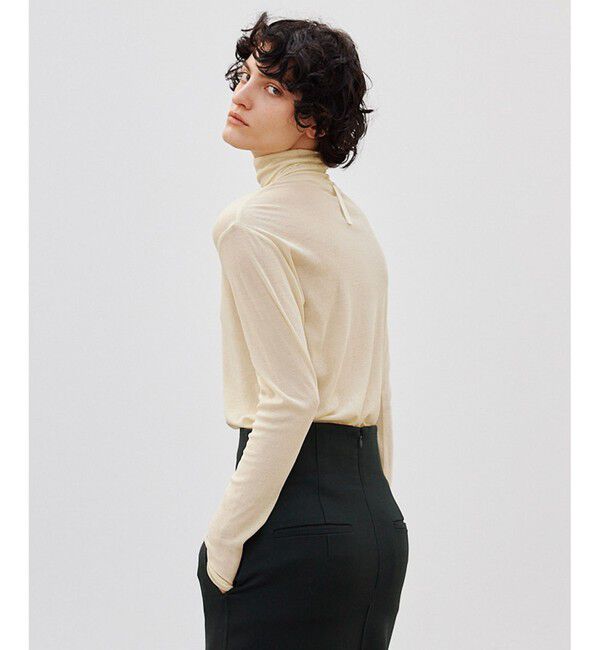 BEIGE,「【洗える】SORE / シアーコットンハイネックカットソー」|Tシャツ・カットソー|Cream