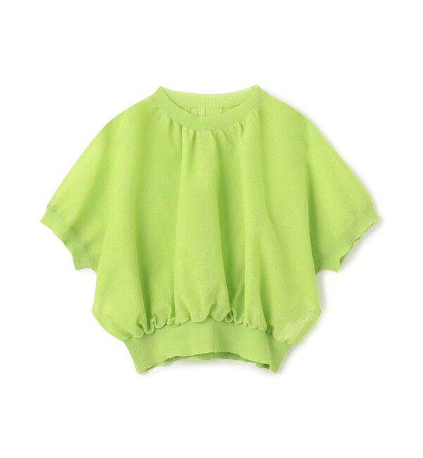 BEIGE,「【洗える・Oggi 7月号掲載】LUPINUS / リネン混半袖プルオーバーギャザーニット」|ニット・セーター|