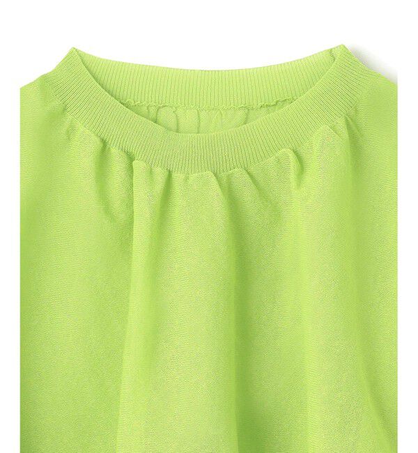 BEIGE,「【洗える・Oggi 7月号掲載】LUPINUS / リネン混半袖プルオーバーギャザーニット」|ニット・セーター|