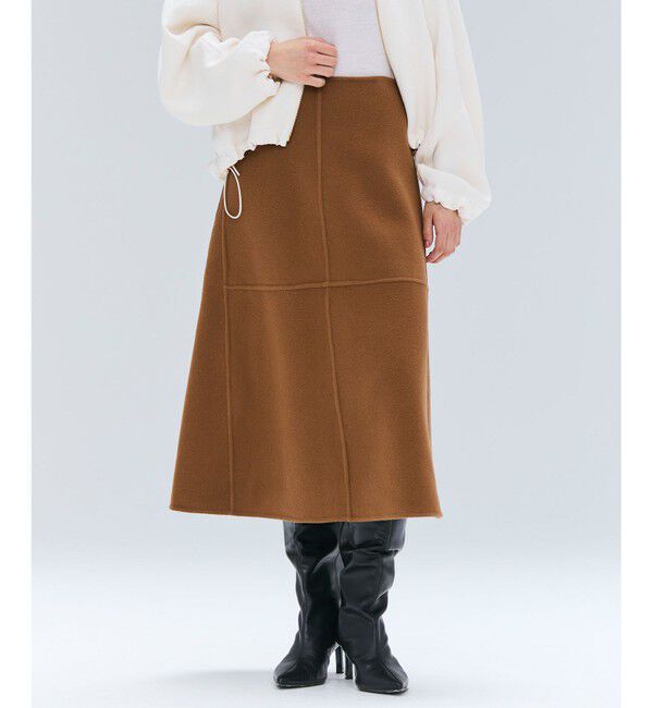 BEIGE,「【Precious掲載】LEMOORE / ウールリバーAラインスカート」|スカート|Caramel
