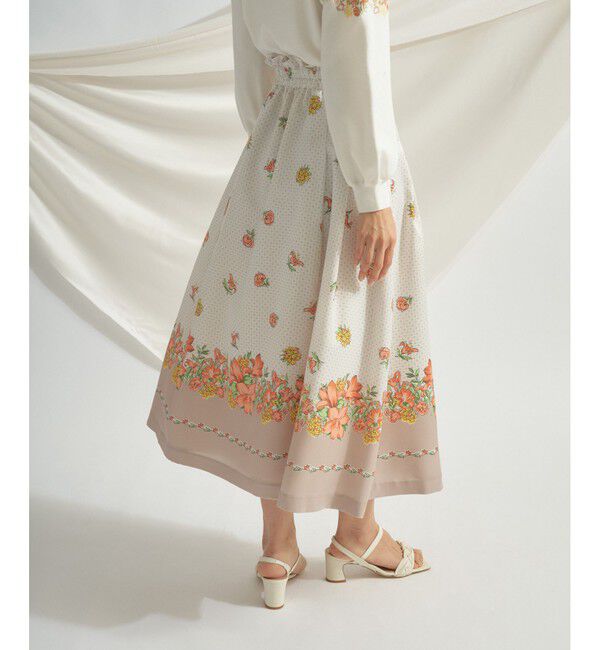 GRACE CONTINENTAL「ブーケスカーフプリントフレアスカート」|スカート|