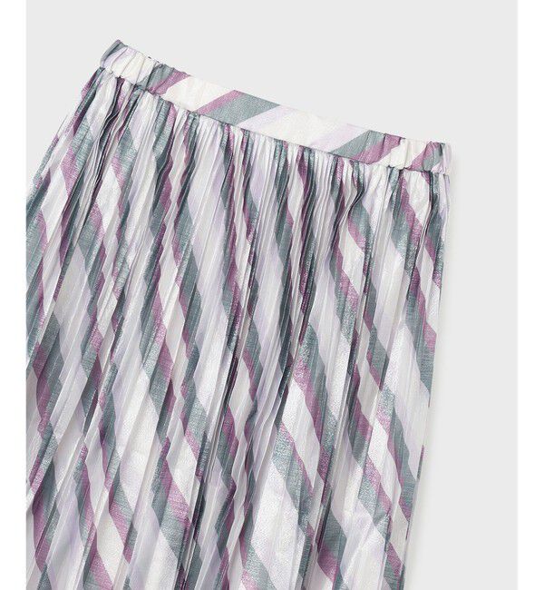 GRACE CONTINENTAL「ラメラインプリーツスカート」|フレア|