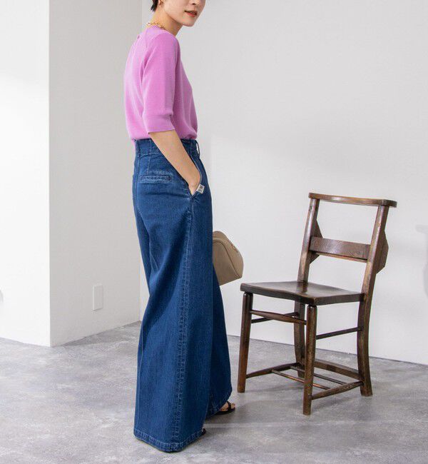 NOLLEY'S「《手洗い可能》ESPOIR 16G片畦5分袖プルオーバーニット」|ニット・セーター|