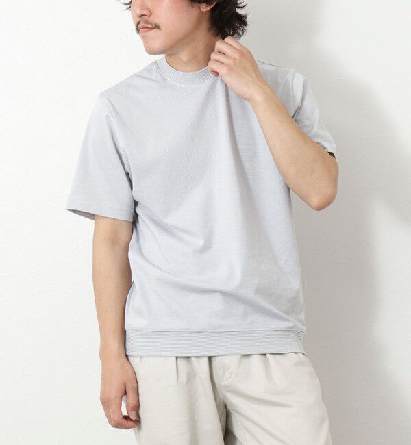 NOLLEY'S goodman「《ビジカジ対応》セミシルケットスムース ボーダードレスTシャツ 25SS」|Tシャツ・カットソー|