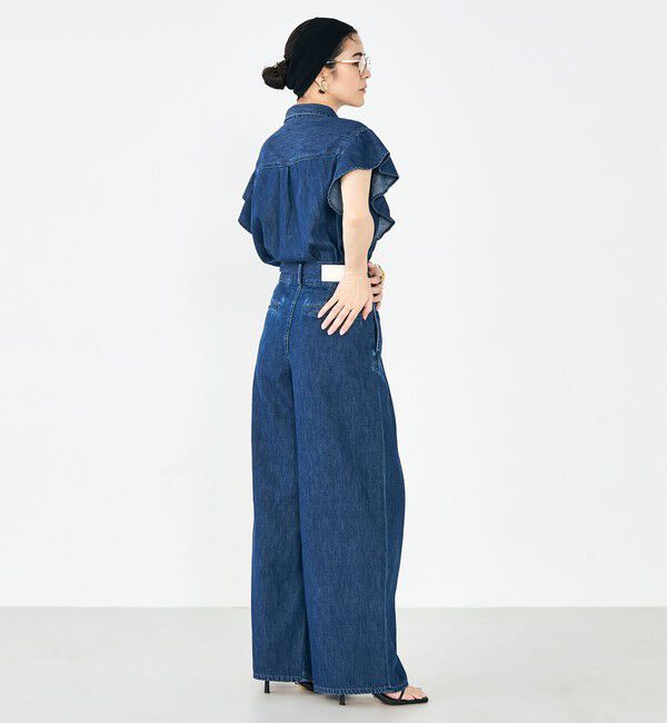 Rie Miller「【RM denim】ラッフルスリーブデニムブラウス」|シャツ・ブラウス|