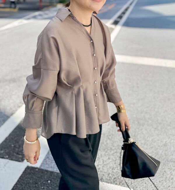 NOLLEY'S「ウォッシャブルパール釦スキッパータックブラウス」|シャツ・ブラウス|