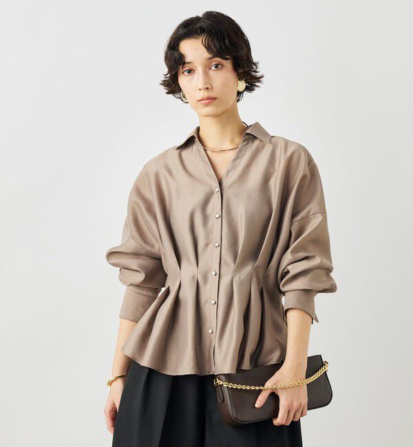 NOLLEY'S「ウォッシャブルパール釦スキッパータックブラウス」|シャツ・ブラウス|