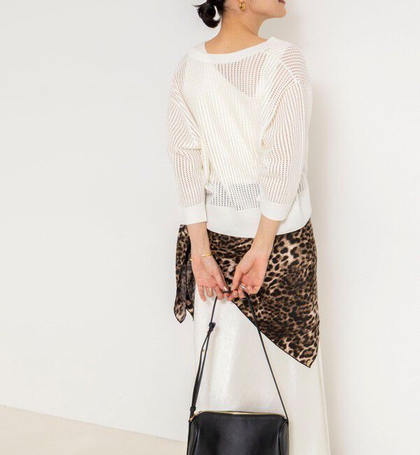 NOLLEY'S「《手洗い可能》メッシュスパンコール6分袖カーディガン」|カーディガン|