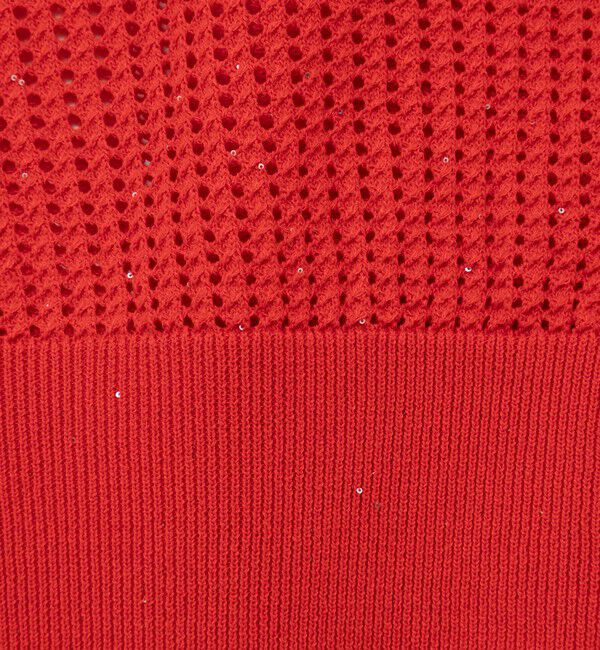 NOLLEY'S「《手洗い可能》メッシュスパンコール6分袖カーディガン」|カーディガン|