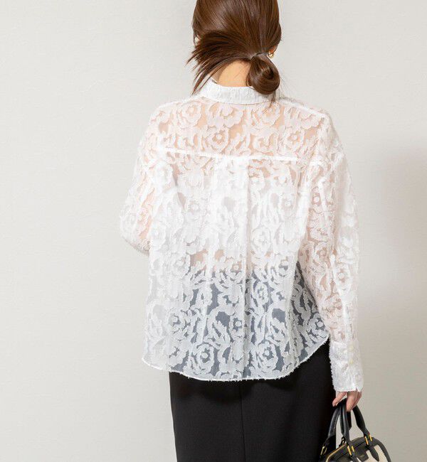 NOLLEY'S sophi「ウォッシャブルワッシャーオーガンジーカットジャガードショートシャツ」|シャツ・ブラウス|