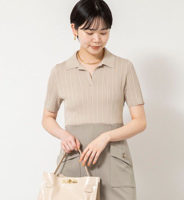 NOLLEY'S sophi「ウォッシャブルポロニットタイトスカートドッキングワンピース」|ワンピース|