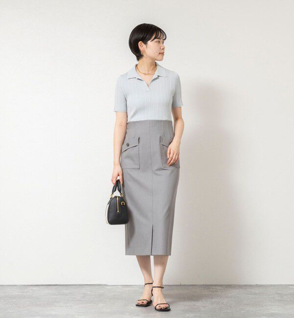 NOLLEY'S sophi「ウォッシャブルポロニットタイトスカートドッキングワンピース」|ワンピース|