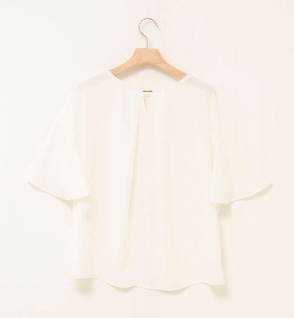 NOLLEY'S「【WEB限定】ウォッシャブルストレッチジョーゼットラッフル袖ブラウス」|シャツ・ブラウス|