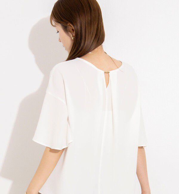 NOLLEY'S「【WEB限定】ウォッシャブルストレッチジョーゼットラッフル袖ブラウス」|シャツ・ブラウス|