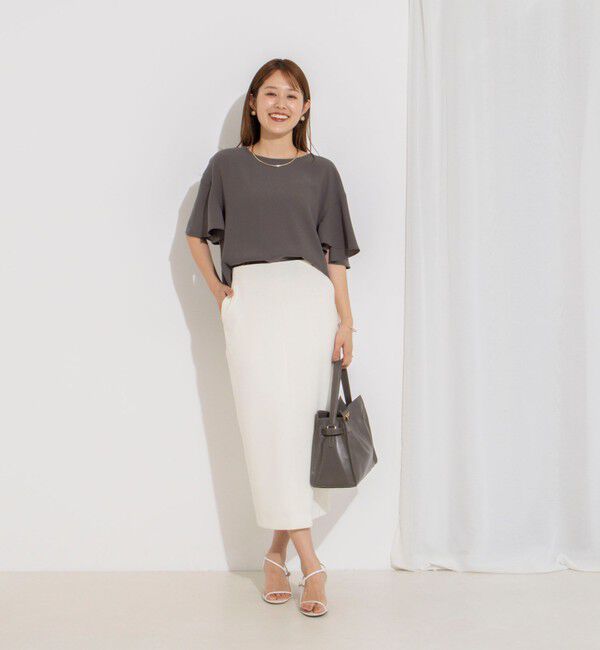 NOLLEY'S「【WEB限定】ウォッシャブルストレッチジョーゼットラッフル袖ブラウス」|シャツ・ブラウス|