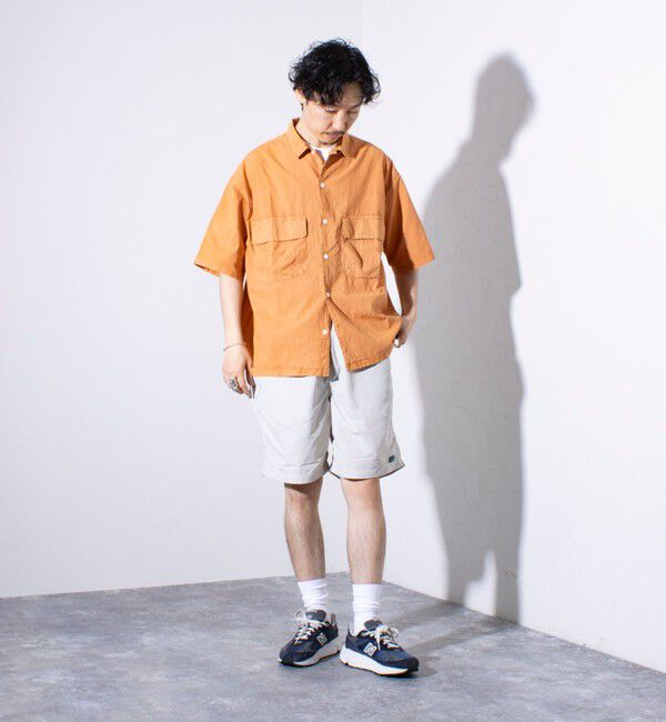 GLOSTER「【GLOSTER/グロスター】コットンピグメントショーツスリーブシャツ オーバーシャツ」|シャツ・ブラウス|