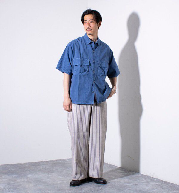 GLOSTER「【GLOSTER/グロスター】コットンピグメントショーツスリーブシャツ オーバーシャツ」|シャツ・ブラウス|