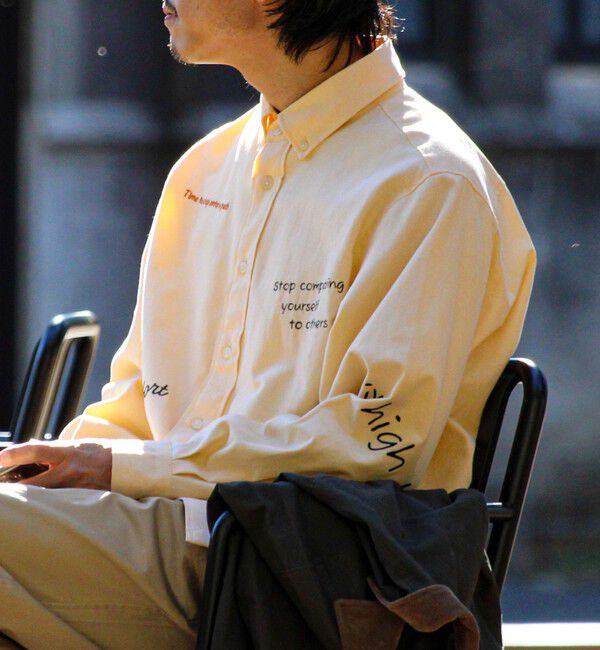 GLOSTER「【気分を上げるフレーズ】ポジティブメッセージシャツ パート2」|シャツ・ブラウス|イエロー