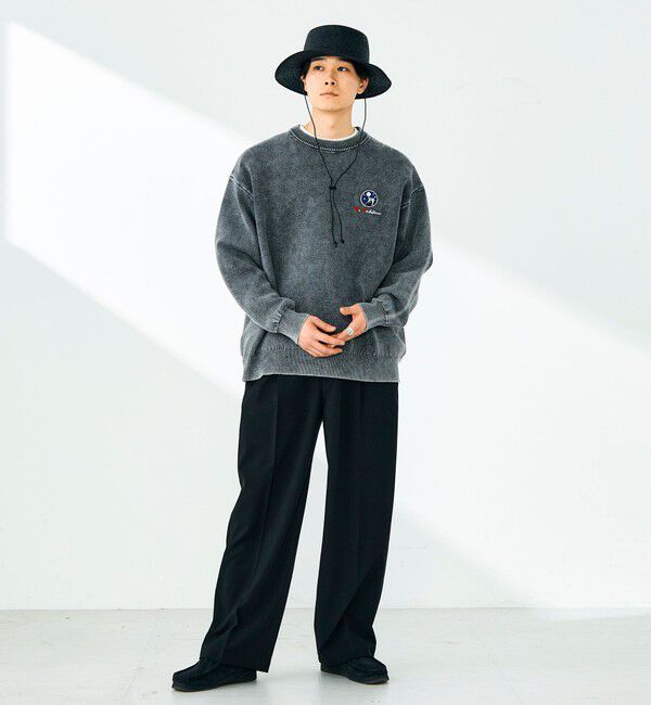 GLOSTER「【BOYエンブレム刺繍】Wフェイス フェードプルオーバーニット」|ニット・セーター|